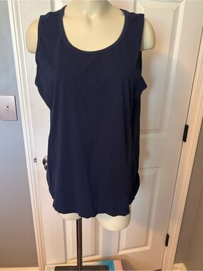 Basic Editions Navy Scoop Neck Tank Top